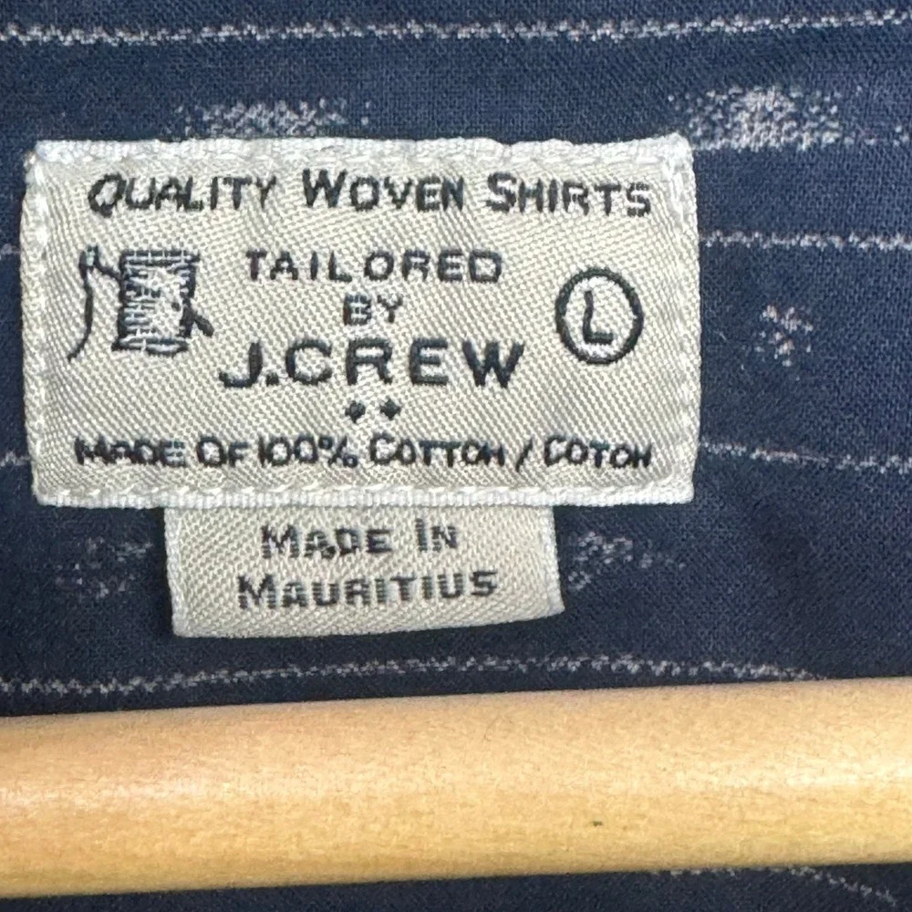 J.Crew Men's Blue Striped Casual‎ Button Down Shirt Size Large